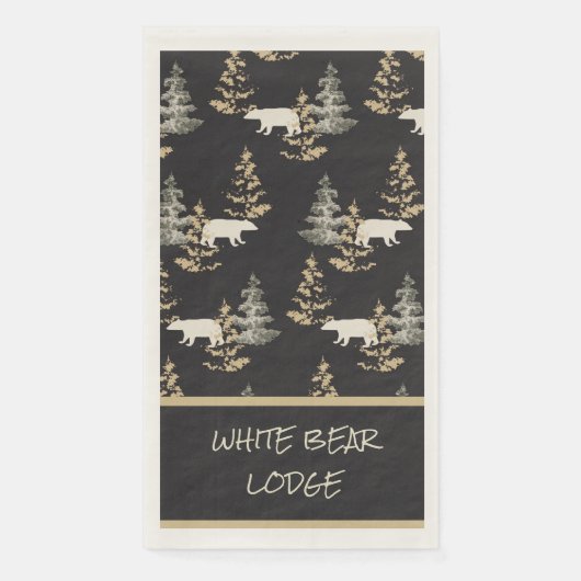 Serviette En Papier Black Bear Lodge Cabine Pays sauvage (Devant)