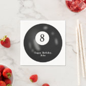 Serviette En Papier Black Billiard Huit Bal pour anniversaire (En situation)