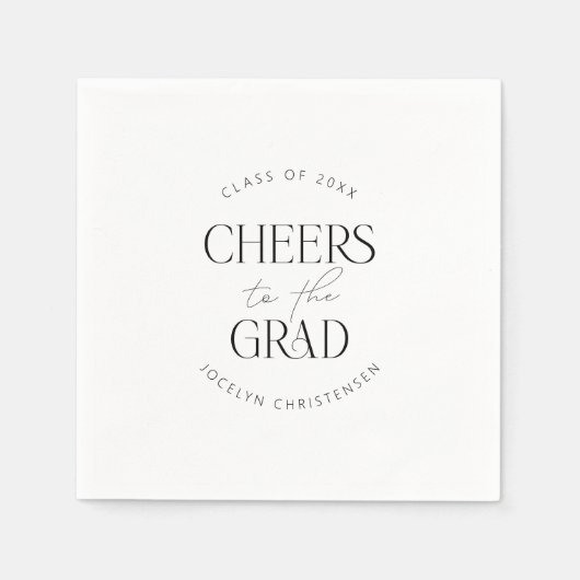 Serviette En Papier Black Blanc Personnalisé Chevaux Grad Party (Devant)
