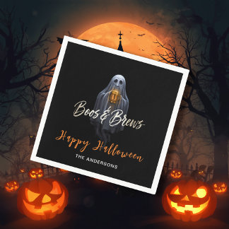 Serviette En Papier Black Boos & Brews Fantôme Halloween