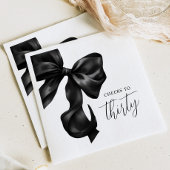 Serviette En Papier Black Bow 30th 40th 50th Birthday 