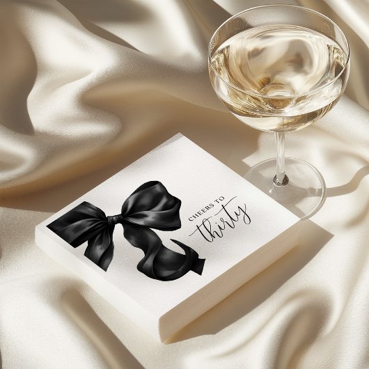 Serviette En Papier Black Bow 30th 40th 50th Birthday 