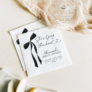 Serviette En Papier Black Bow Elle Attache La Fête des mariées de noeu