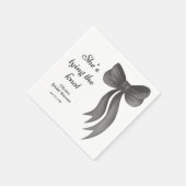 Serviette En Papier Black Bow Elle noue les lacets Réception de mariag (Coin)