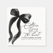 Serviette En Papier Black Bow Elle se marie Shower de mariage (Devant)