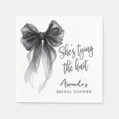 Serviette En Papier Black Bow Elle Se Marie Shower de Mariée (Devant)