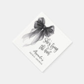 Serviette En Papier Black Bow Elle Se Marie Shower de Mariée (Coin)