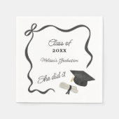 Serviette En Papier Black Bow Graduation (Devant)