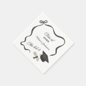 Serviette En Papier Black Bow Graduation (Coin)