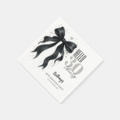 Serviette En Papier Black Bow Modern 30th Birthday  (Coin)