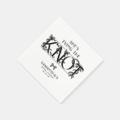 Serviette En Papier Black Bow She's Tying the Knot Chic Bridal Shower (Coin)