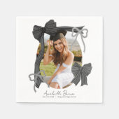 Serviette En Papier Black Bows Photo Graduation (Devant)