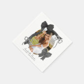 Serviette En Papier Black Bows Photo Graduation (Coin)