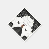 Serviette En Papier Black Brown Hair Princess Anniversaire (Coin)