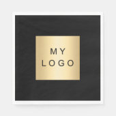 Serviette En Papier Black cafe bar business logo luncheon (Devant)