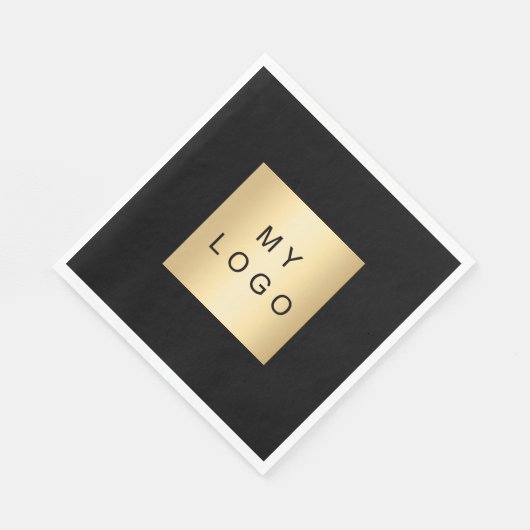 Serviette En Papier Black cafe bar business logo luncheon (Coin)