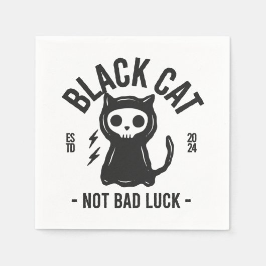 Serviette En Papier Black cat (Devant)