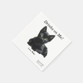 Serviette En Papier Black Cat Cocktail Napkin (Coin)