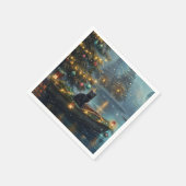 Serviette En Papier Black Cat Noël Festive Voyage (Coin)