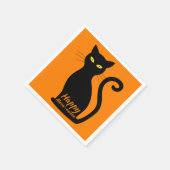 Serviette En Papier Black Cat Orange Halloween (Coin)
