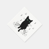 Serviette En Papier Black Cat Surrounded by Whispering Notes of Music (Coin)
