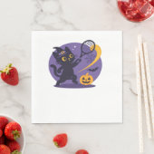 Serviette En Papier Black Cat Tennis Serve T-Shirt Essentiel (En situation)