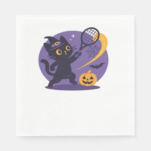 Serviette En Papier Black Cat Tennis Serve T-Shirt Essentiel (Devant)