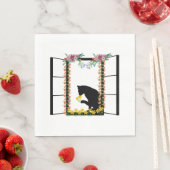 Serviette En Papier black cat witwer flower (En situation)