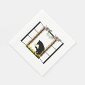 Serviette En Papier black cat witwer flower (Coin)