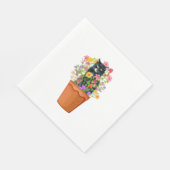 Serviette En Papier black cat witwer flower (Coin)