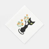 Serviette En Papier black cat witwer flower (Coin)