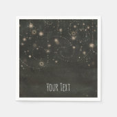 Serviette En Papier Black Celestial Dark Starry Sky tourbillonne N'imp (Devant)