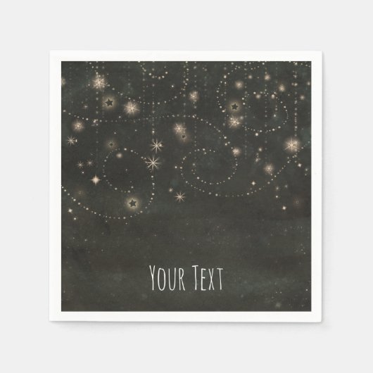 Serviette En Papier Black Celestial Dark Starry Sky tourbillonne N'imp (Devant)