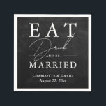 Serviette En Papier Black Chalkboard Manger Boire et être marié Mariag<br><div class="desc">Complétez votre fête de mariage rustique de pays/jardin/grange avec ces manger,  boire et être marié mariage serviettes en papier.</div>