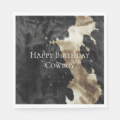 Serviette En Papier Black Champagne Gold Cowhide (Devant)