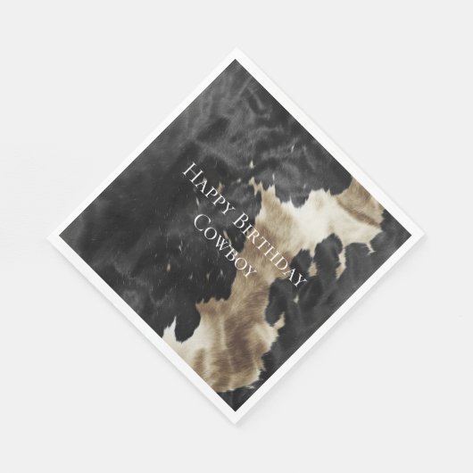 Serviette En Papier Black Champagne Gold Cowhide (Coin)