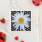 Serviette En Papier Black Chic Blanc Pois Fun Daisy Personnalisé (En situation)