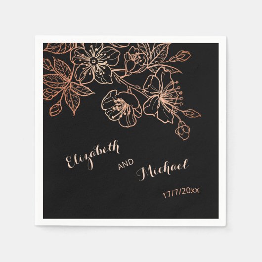 Serviette En Papier Black Copper Goth Wedding (Devant)