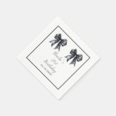 Serviette En Papier Black Coquette Bow fête d'anniversaire (Coin)