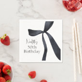 Serviette En Papier Black Coquette Bow Vieux argent 30e anniversaire (En situation)