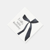 Serviette En Papier Black Coquette Bow Vieux argent 30e anniversaire (Coin)