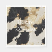Serviette En Papier Black Cream Gold Western Cowhide (Devant)