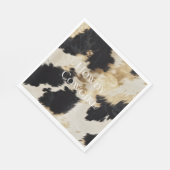 Serviette En Papier Black Cream Gold Western Cowhide (Coin)