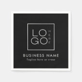 Serviette En Papier Black Custom Business Logo Société Événement Party (Devant)