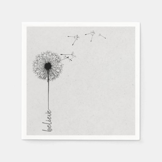 Serviette En Papier Black Dandelion Croire Inspiration (Devant)