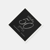 Serviette En Papier Black & Diamonds 50e anniversaire Personnalisé (Coin)