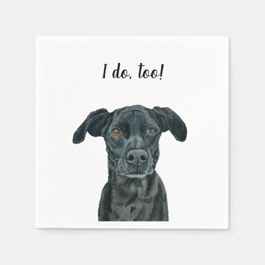 Serviette En Papier Black Dog Custom Cocktail Napkin (Devant)