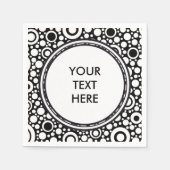 Serviette En Papier Black Dots & Circles Grid + your backgr. & (Devant)