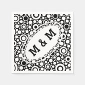 Serviette En Papier Black Dots & Circles Grid + your backgr. & (Devant)