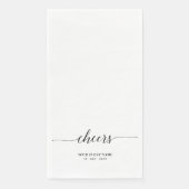 Serviette En Papier Black Elegant Script Lettering Cheers Événement (Devant)